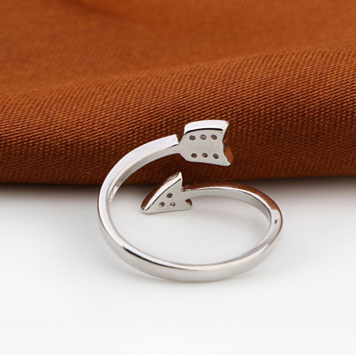 Adjustable Arrow Crystal Ring