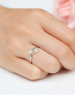 Adjustable Arrow Crystal Ring