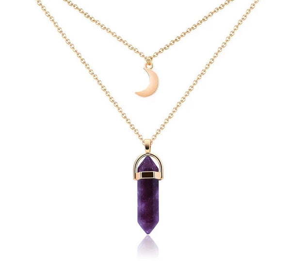 Moon Charm Crystal Necklace